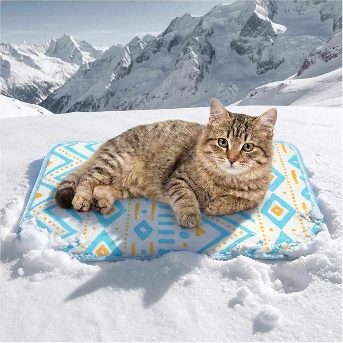 Dog Cooling Mat for Pets - Soft and Breathable Self-Cooling Pad, 23" x 18", Washable Non-Slip Design for Indoor and Outdoor Use, Leaf Pattern