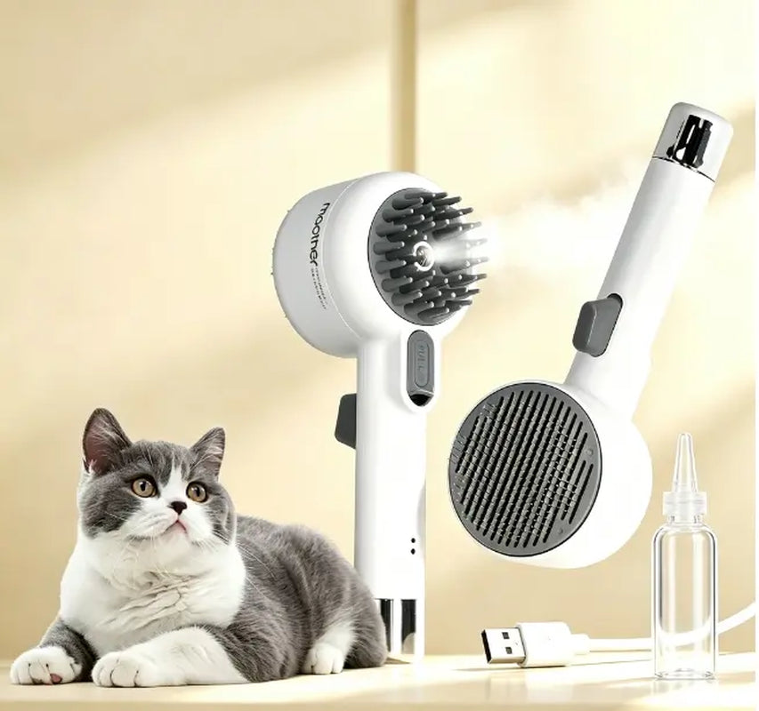 Professional Pet Grooming Tool: 2-in-1 Steam Brush and Spray Comb for Cats and Dogs - Deshedding and Grooming Solution