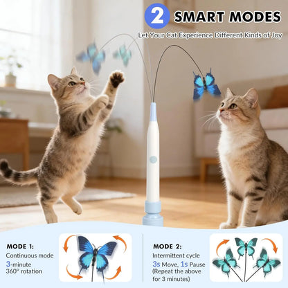 Automatic Interactive Cat Toy with 360° Spin and Random Jump, USB Rechargeable, Dual Play Modes (Self-Play and Handheld), Strong Suction Cup Base – Ideal for Indoor Cats and Kittens